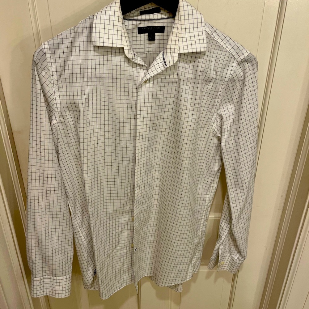 Banana Republic checkered small dress shirt